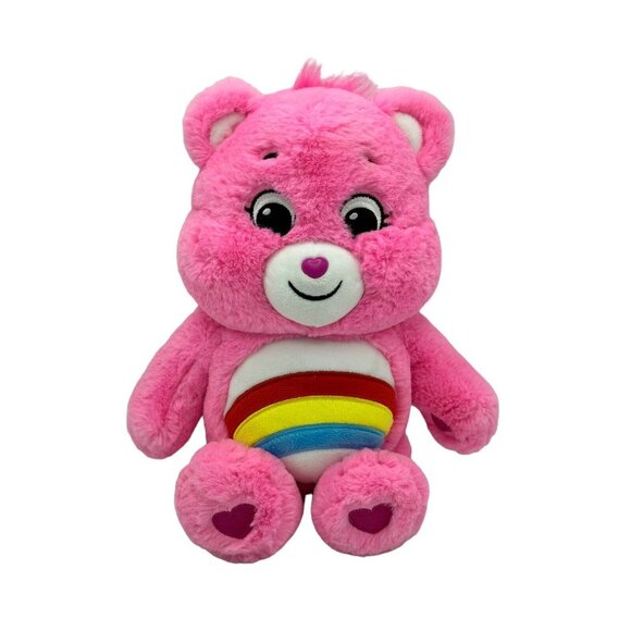 Care Bears Cheer Bear Plush 2020‎ Pink with Rainbow Belly 14" Stuffed Animal Toy - Picture 1 of 6